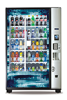 Cashless combo vending machine and discreet brown-labelled ATM installed in an Australian licensed venue back-of-house area