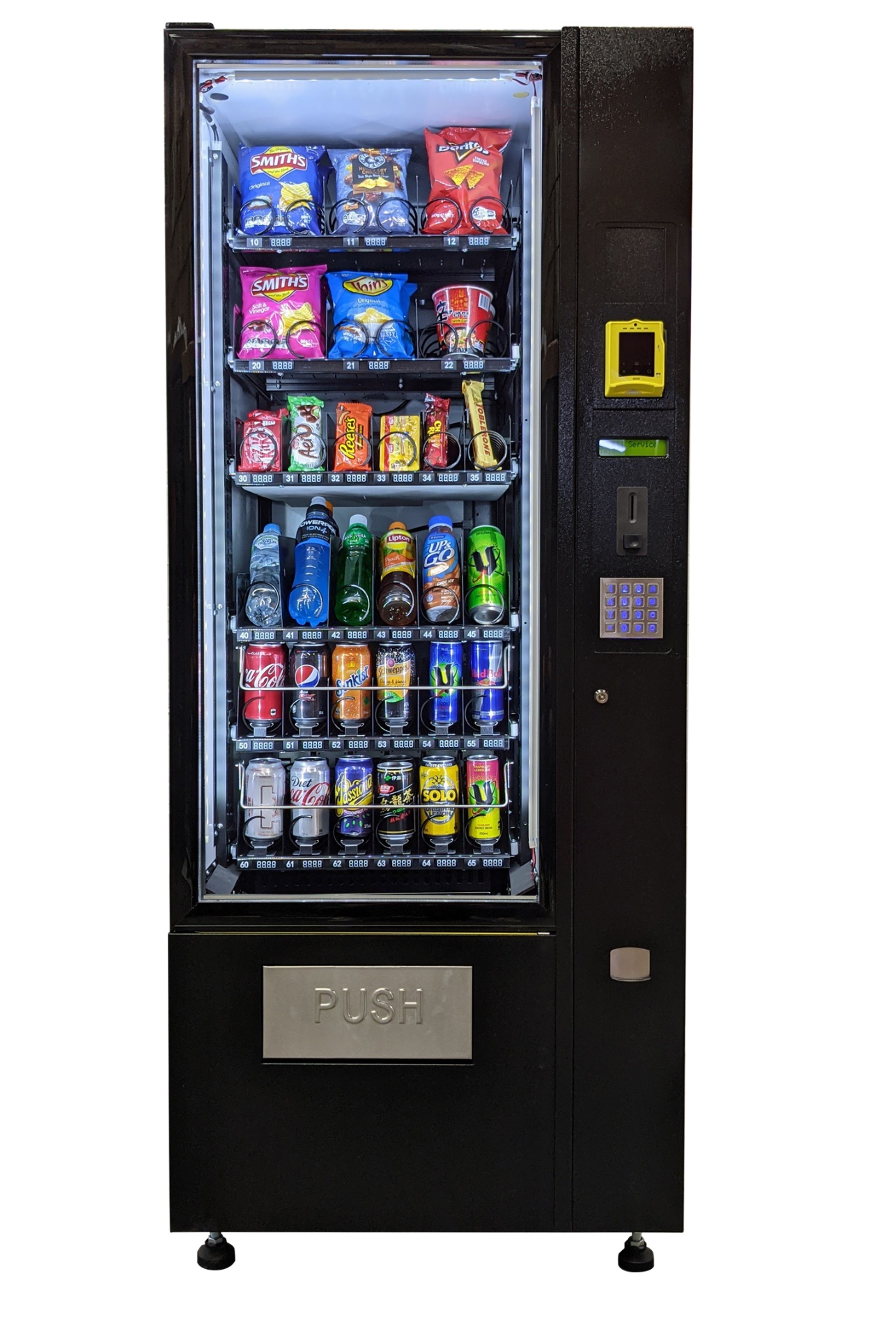 Slim CV3 combination snack-and-drink vending machine with Nayax cashless card reader — free install for Tasmania offices