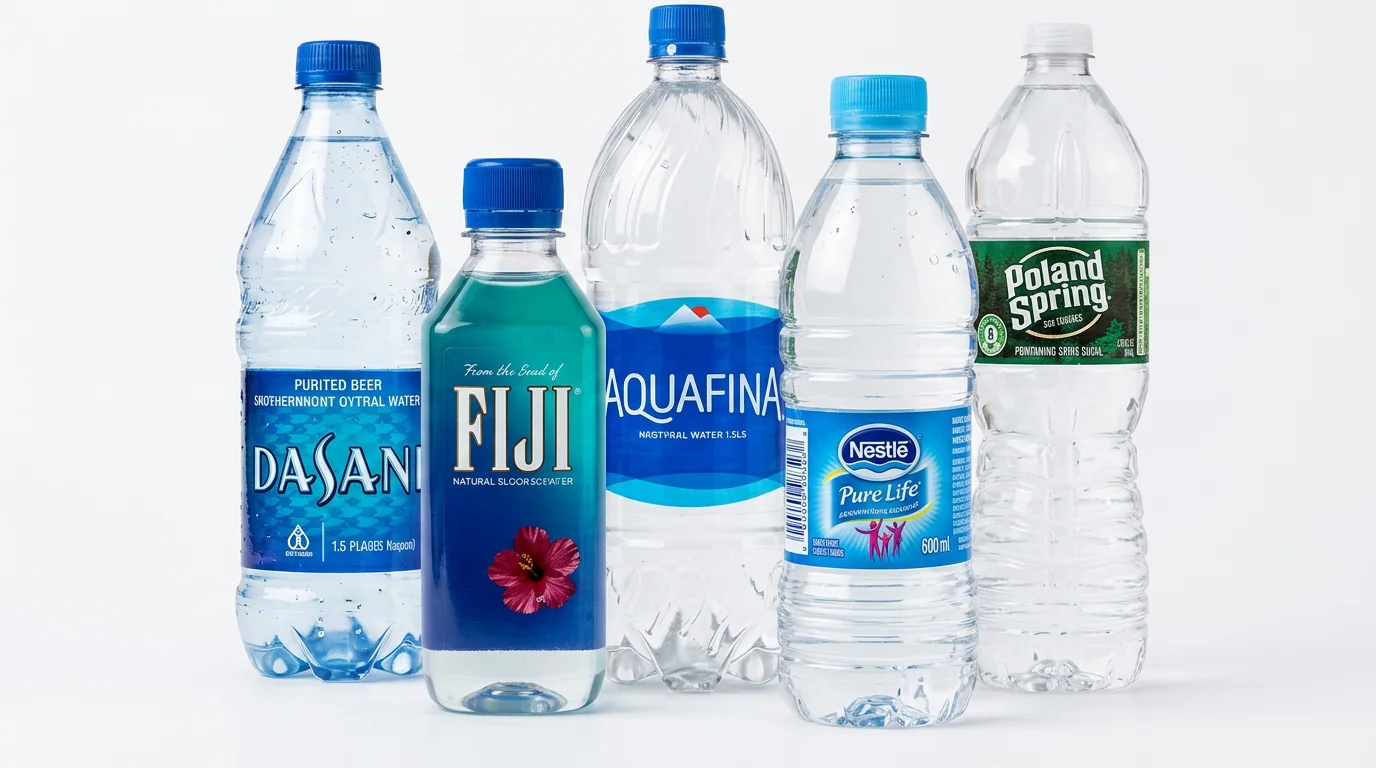 Bottled water SKUs — Dasani, Fiji, Aquafina, Nestlé Pure Life and Poland Spring — stocked in Australian healthcare vending machines for staff, patients and visitors